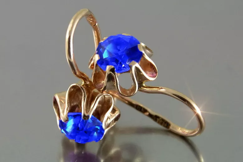 Russisches sowjetisches Silber Rosé vergoldet 925 Alexandrit Rubin Smaragd Saphir Aquamarin Zirkon ... Ohrringe vec013rp