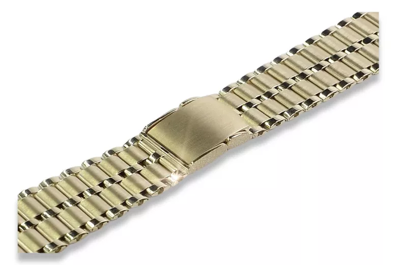 Bracelet de montre en or 14 carats homme jaune mbw007y