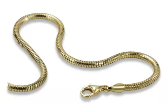 Italian galben 14k aur 585 Fox coada Snake Tondo lanț cc020y