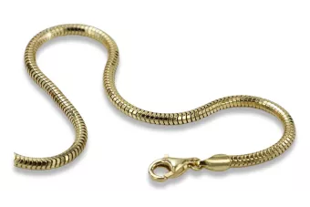 Italian yellow 14k gold 585 Fox tail Snake Tondo chain cc020y