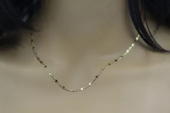 Gelbe italienische 14k 585 Gold einzigartige Figaro-Kette cc077y