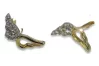 Italian 14k 585 yellow gold wings zircon earrings cec007y