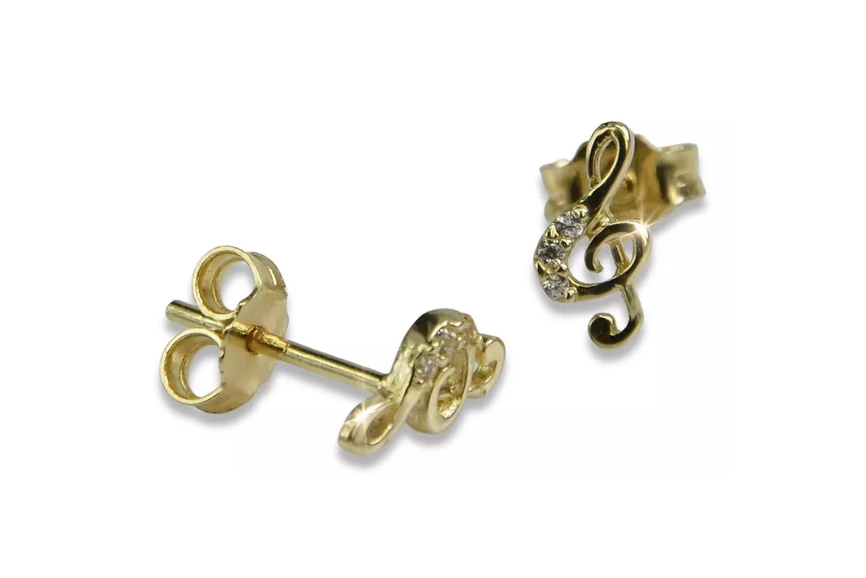 Boucles d'oreilles en or ★ https://zlotychlopak.pl/fr/ ★ Échantillon d'or 585 333 Prix bas !