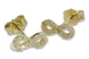 Italian yellow 14k 585 gold infinity zircon earrings cec014y