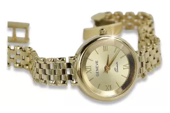 Υπέροχο 14k 585 χρυσό γυναικείο ρολόι Geneve lw026y