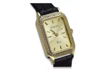 Amarillo 14k 585 oro señora reloj de Geneve lw055y