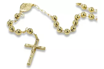 Cadena rosario amarillo italiano de 14k oro 585 rcc009y