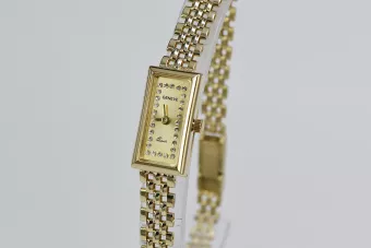 Goldene Damenuhr ★ zlotychlopak.pl ★ Gold Reinheit 585 333 Niedriger Preis!