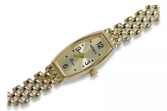 Италиански жълт 14k 585 злато дама Geneve часовник lw064y
