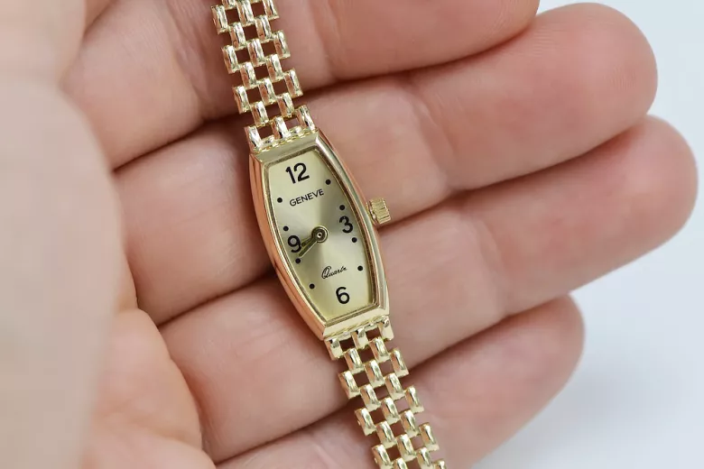 Puikus 14K 585 aukso moteriškos laikrodis Geneve lw064y