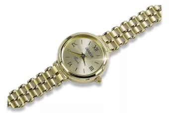 Italienische gelbe 14k goldene Damenuhr Geneve lw028y