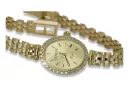 Italienische gelbe 14k goldene Damenuhr Geneve lw032y