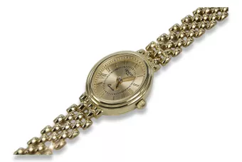 Италиански жълт 14k злато 585 дама Geneve часовник lw074y