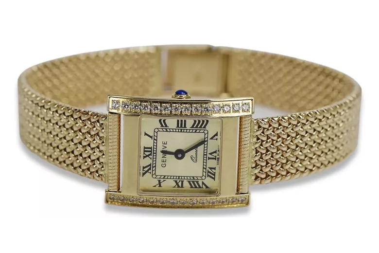 14K Gold Women's Watch, Rectangular lw035ydy