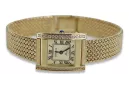 Reloj de Oro 14K para Mujer, Rectangular, Italiano, Circonita