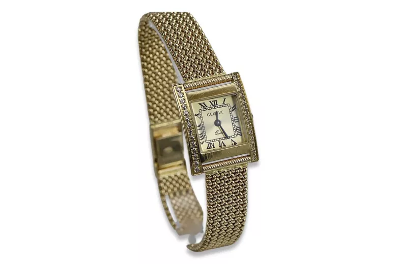 14K Gold Women's Watch, Rectangular lw035ydy