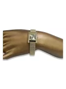 14K Gold Women's Watch, Rectangular, Italian, Cyrkonia