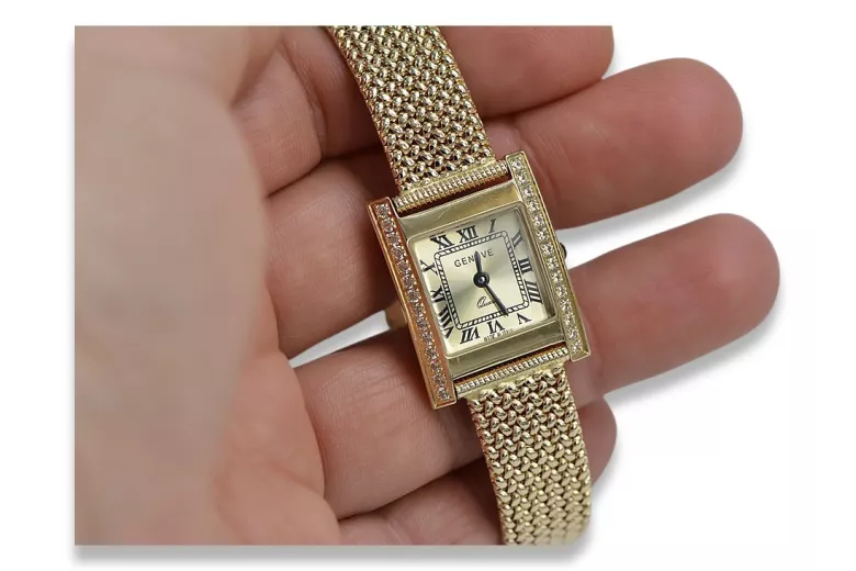 14K Gold Women's Watch, Rectangular lw035ydy