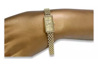 Goldene Damenuhr ★ zlotychlopak.pl ★ Gold Reinheit 585 333 Niedriger Preis!