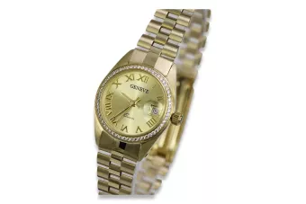 Goldene Damenuhr ★ zlotychlopak.pl ★ Gold Reinheit 585 333 Niedriger Preis!
