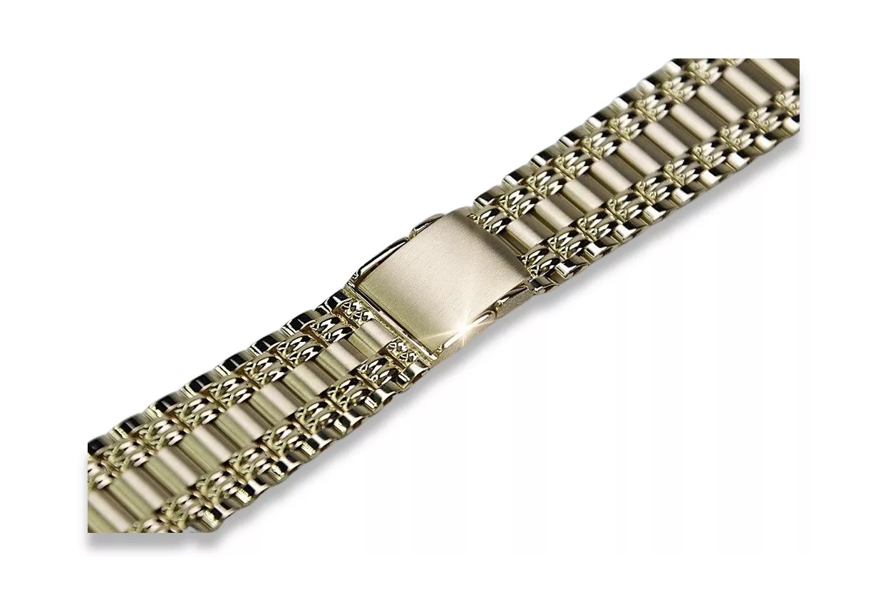 Yellow man's 14k 585 gold watch bracelet mbw009y