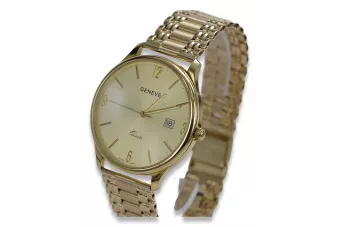 Vyrų auksinis laikrodis 14k 585 su Geneve apyranka mw017y&mbw012y