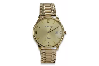 Goldene Herrenuhr Geneve ★ zlotychlopak.pl ★ Gold Reinheit 585 333 Niedriger Preis!