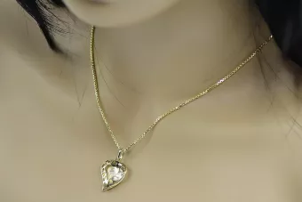 Médaillon et chaîne en or 14 carats pm017yM&cc078y