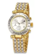 Италиански жълт златен мъжки часовник Geneve mw068y