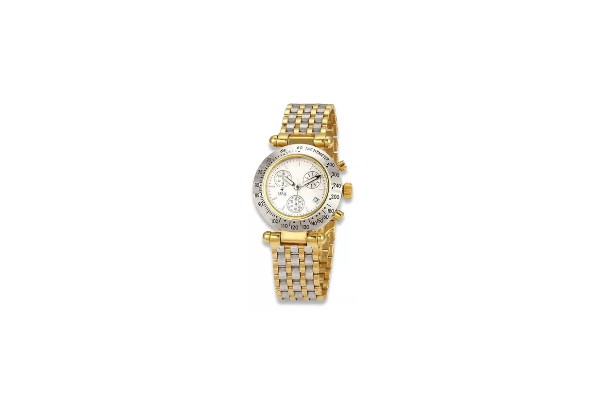 Итальянская Желтое золото Мужские часы Geneve mw068y