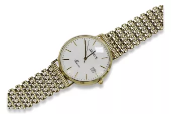 Итальянский желтый 14k 585 золото мужские часы Geneve mw006ydw&mbw004y