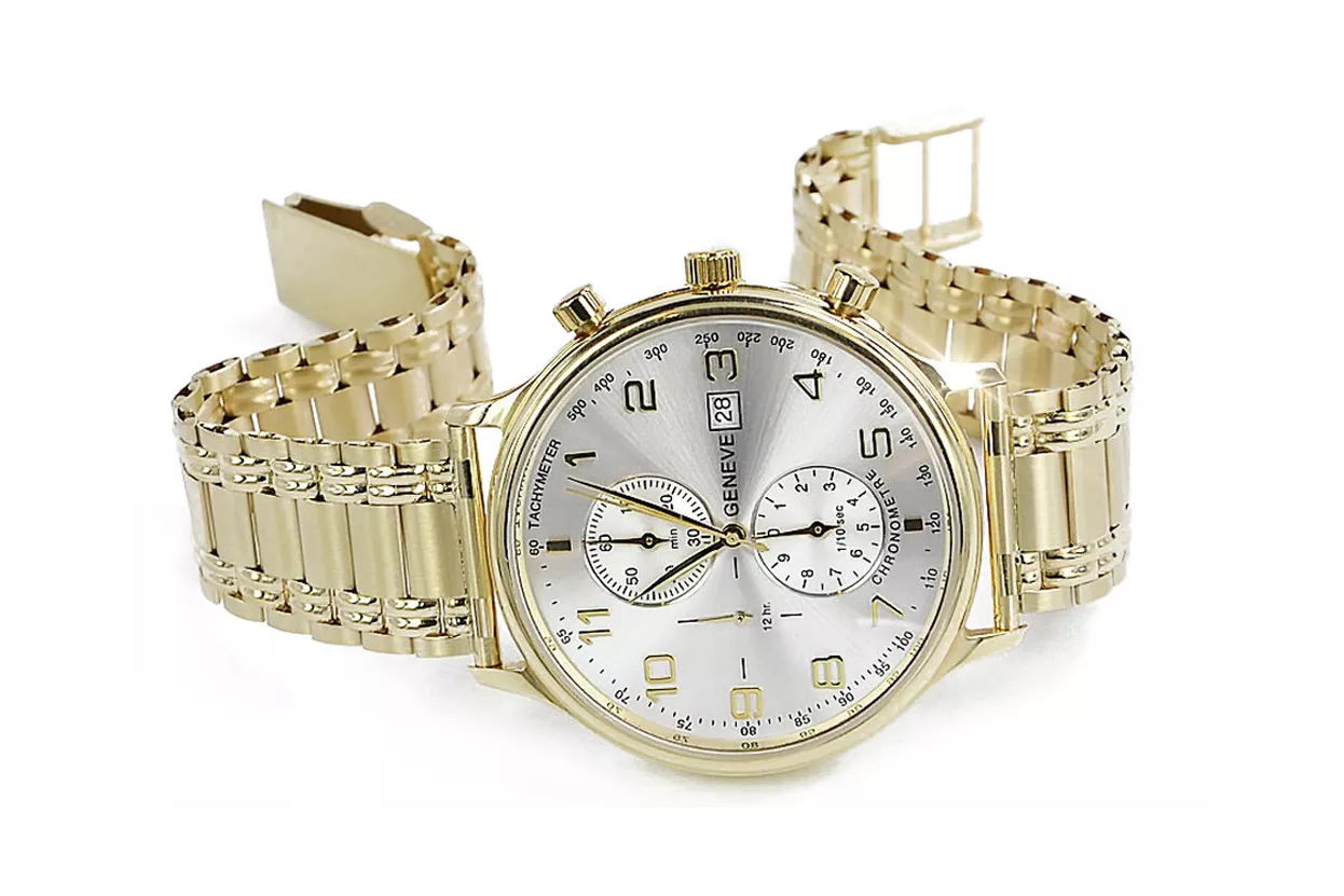 желтые 14k мужские часы Geneve mw005ydw&mbw006y