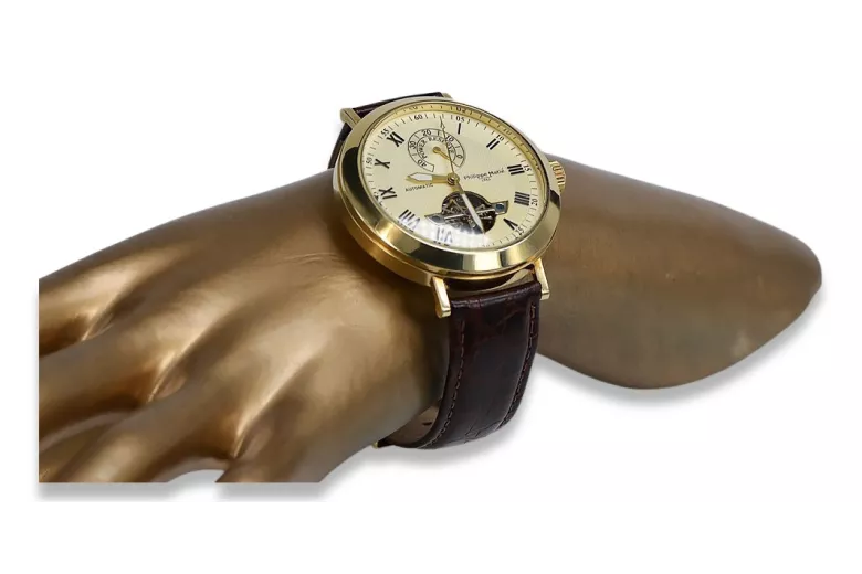 Prześliczny 14k 585 złoty męski zegarek mw065y