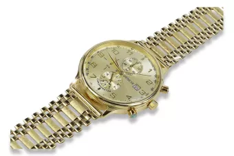 Жълт 14k 585 златен мъжки часовник Geneve mw005y&mbw010y