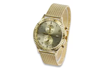 Złoty zegarek męski 14K Geneve, włoski design, 40mm | Zlotychlopak.pl