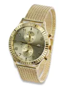 Итальянские желтые 14k 585 золотые мужские часы Geneve mw007y&mbw014y