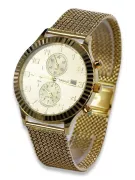 14K Gold Men's Watch, Design italien, Quartz