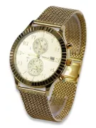 Італійський жовтий 14k 585 золотий чоловічий годинник Geneve mw007y&mbw014y
