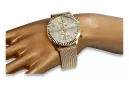 14K Gold Men's Watch, Design italien, Quartz