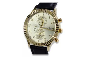 Gold men's watch Geneve ★ zlotychlopak.pl ★ Gold purity 585 333 Low Price!