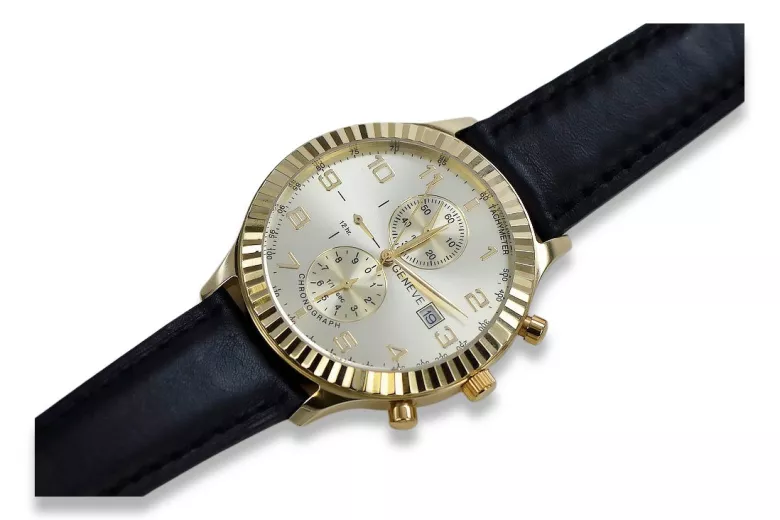 Reloj de oro para hombre Geneve ★ zlotychlopak.pl ★ Pureza de oro 585 333 Precio bajo!