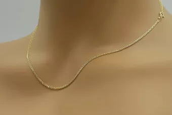 Italian yellow white 14k gold Spiga chain cc035yw