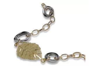 Yellow white Italian 14k gold Fantazy bracelet cfb001yw