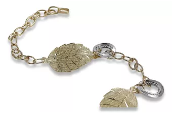 Yellow white Italian 14k gold Fantazy bracelet cfb001yw
