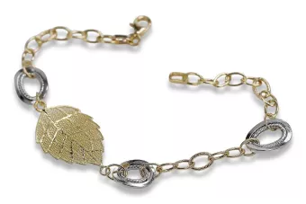 Yellow white Italian 14k gold Fantazy bracelet cfb001yw