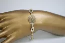 Gelb weiß Italienisch 14 Karat Gold Fantazy Armband cfb001yw
