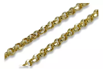 Or jaune italien 14 carats Ancre diamant taillé chaîne cc003y