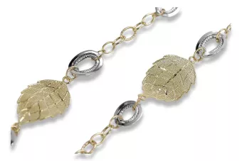 Cadena italiana de pan de oro de 14k con conjunto de pulseras cfc001yw y cfb001yw