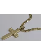 Croix et chaîne catholique en or jaune italien 14 carats ctc016yM&cc031y