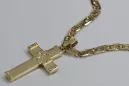 Croix et chaîne catholique en or jaune italien 14 carats ctc016yM&cc031y